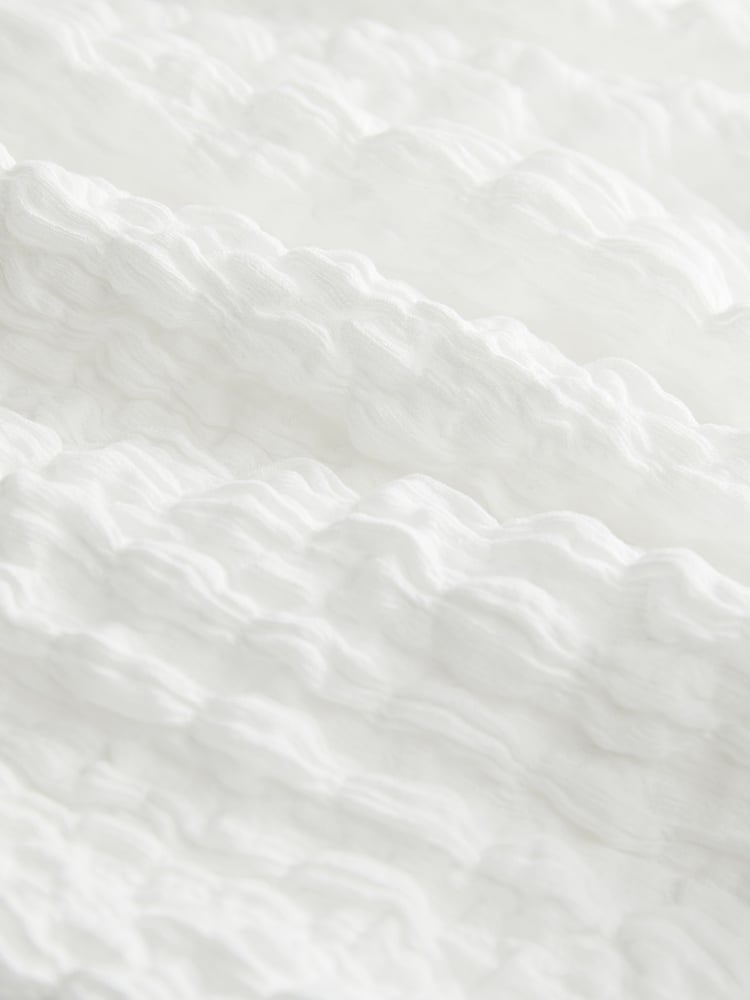 White Textured Twist Front Short Sleeve Top - Image 6 of 6