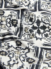 Monochrome Tile Long Sleeve Crew Neck Cuff Blouse - Image 5 of 6