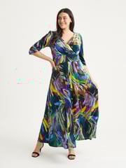 Scarlett & Jo Black Multi Print Verity Maxi Gown - Image 1 of 4