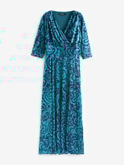 Scarlett & Jo Teal Blue Print Verity Pucci Velvet Maxi Gown - Image 5 of 5