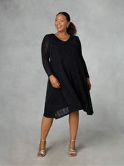 Live Unlimited Black Curve Zebra Burnout Hanky Hem Dress - Image 1 of 4