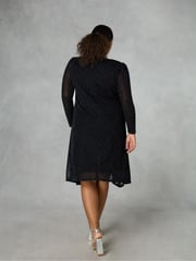 Live Unlimited Black Curve Zebra Burnout Hanky Hem Dress - Image 2 of 4