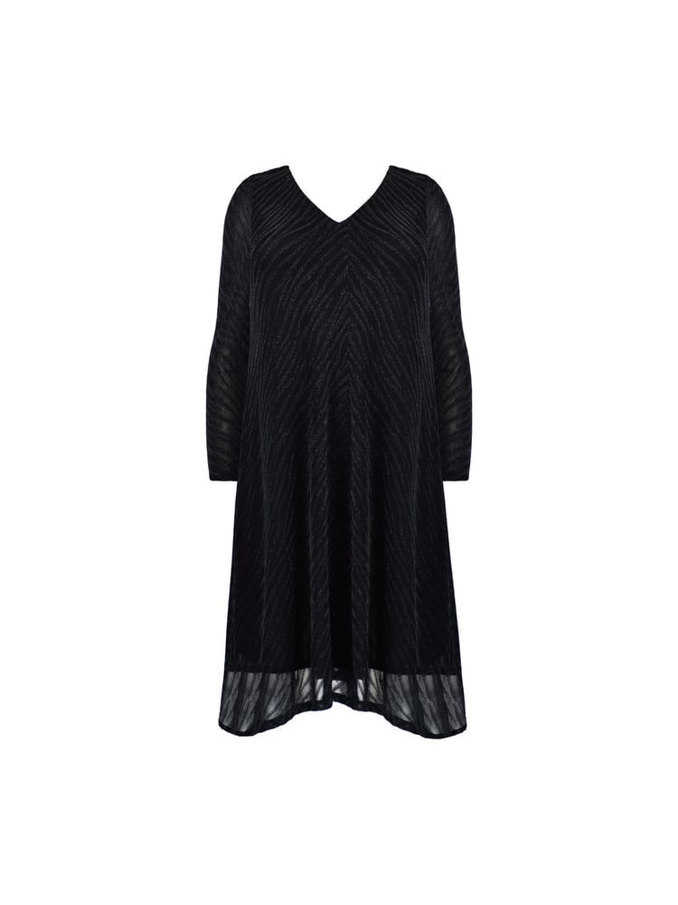 Live Unlimited Black Curve Zebra Burnout Hanky Hem Dress - Image 4 of 4