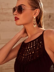 Black Crochet Detail Sleeveless Wide Leg 100% Cotton Jumpsuit - Image 4 of 6