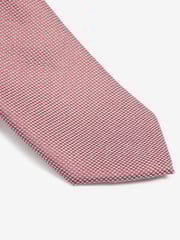 Damson Pink Slim Textured Tie And Clip Set - Image 2 of 3