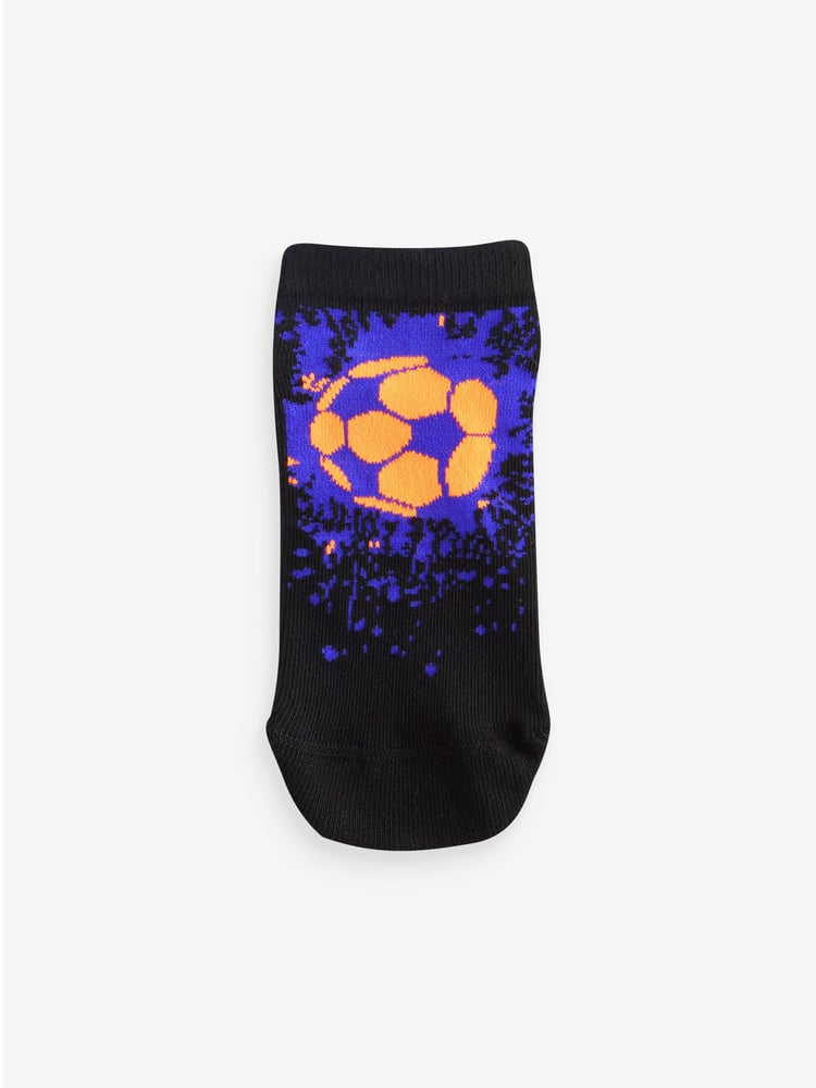 Bright Football Splat Cotton Rich Trainer Socks 5 Pack - Image 2 of 6