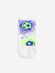 Bright Football Splat Cotton Rich Trainer Socks 5 Pack - Image 3 of 6