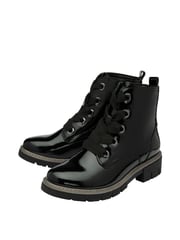 Lotus Black Patent Lace-Up Ankle Boots - Image 2 of 4