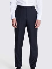 MOSS Blue Regular Fit Twill Trousers - Image 1 of 4