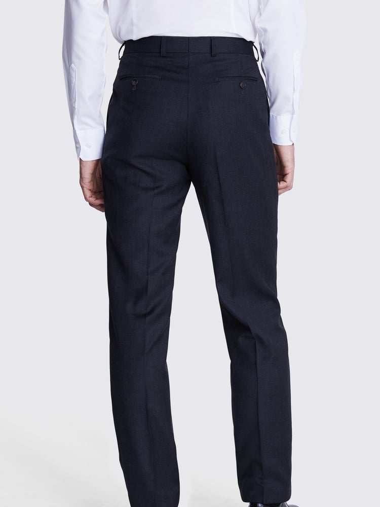 MOSS Blue Regular Fit Twill Trousers - Image 2 of 4