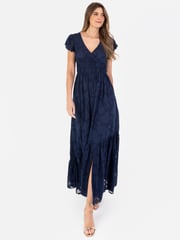 Lovedrobe Wrap Front Flutter Sleeve Maxi Dress - Image 3 of 6