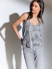 Silver Metalic Scoop Vest - Image 1 of 6