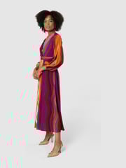 Closet London Multi Multi Print Full Skirt Wrap Midi Dress - Image 4 of 4
