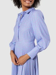 Closet London Blue Pleated Shirt Midi Dress - Image 4 of 4
