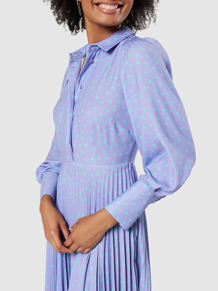 Closet London Blue Pleated Shirt Midi Dress - Image 4 of 4 Closet London Blue Pleated Shirt Midi Dress - Image 4 of 4