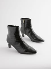 Black Crocodile Effect Forever Comfort® Chisel Toe Ankle Boots - Image 4 of 8