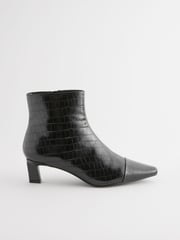 Black Crocodile Effect Forever Comfort® Chisel Toe Ankle Boots - Image 5 of 8
