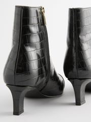 Black Crocodile Effect Forever Comfort® Chisel Toe Ankle Boots - Image 6 of 8