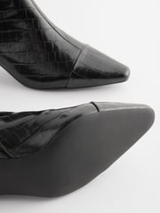 Black Crocodile Effect Forever Comfort® Chisel Toe Ankle Boots - Image 7 of 8