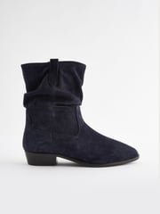 Navy Standard/Wide Fit Forever Comfort® Suede Slouch Ankle Boots - Image 2 of 5