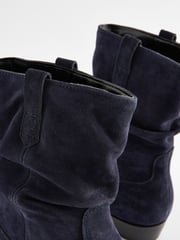 Navy Standard/Wide Fit Forever Comfort® Suede Slouch Ankle Boots - Image 3 of 5