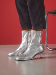 Silver Standard/Wide Fit Forever Comfort® Skinny Heel Ankle Sock Boots - Image 1 of 9