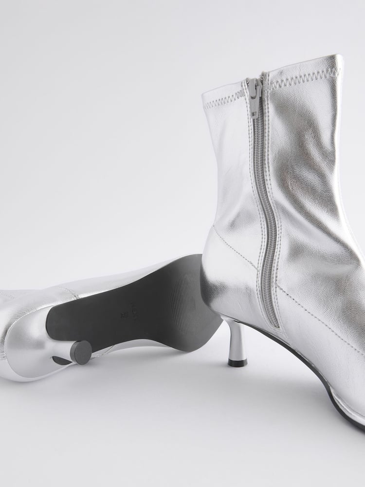 Silver Standard/Wide Fit Forever Comfort® Skinny Heel Ankle Sock Boots - Image 9 of 9