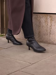 Black Standard/Wide Fit Forever Comfort® Skinny Heel Ankle Sock Boots - Image 3 of 8