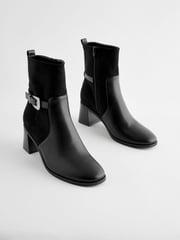 Black Forever Comfort® Buckle Ankle Boots - Image 4 of 8