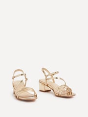 Linzi Gold Afia Strappy Block Heel Sandals - Image 2 of 5