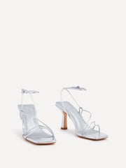 Linzi Silver Vesper Strappy Square Base Heeled Sandals - Image 3 of 5