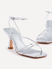 Linzi Silver Vesper Strappy Square Base Heeled Sandals - Image 4 of 5