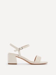 Linzi Nude Toronto Blocked Heel Sandals With Pipped Upper - Image 2 of 5