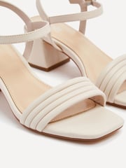 Linzi Nude Toronto Blocked Heel Sandals With Pipped Upper - Image 4 of 5