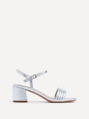 Linzi Silver Toronto Blocked Heel Sandals With Pipped Upper - Image 2 of 5