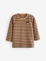Brown Long Sleeve Animal Print Character T-Shirts 3 Pack (3mths-7yrs) - Image 5 of 5