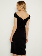 Sosandar Black Cross Over Bardot Dress - Image 2 of 5