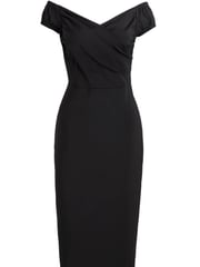 Sosandar Black Cross Over Bardot Dress - Image 5 of 5