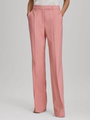 Reiss Pink Millie Flared Suit Trousers - Image 1 of 6