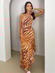 AX Paris One Shoulder Cut Out Pleated Midi Dress - Image 3 of 4