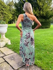 AX Paris One Shoulder Cut Out Pleated Midi Dress - Image 2 of 4