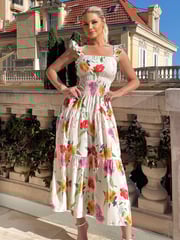 AX Paris Printed Frill Strap Midi Dress - Image 3 of 4