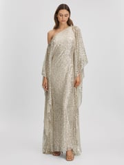 Halston Sequin Off-The-Shoulder Maxi Dress - Image 1 of 7