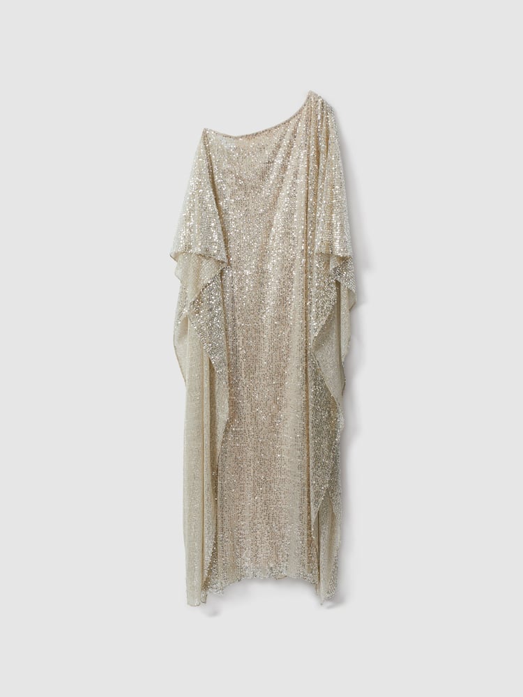 Halston Sequin Off-The-Shoulder Maxi Dress - Image 2 of 7