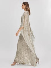 Halston Sequin Off-The-Shoulder Maxi Dress - Image 3 of 7