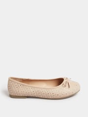 Yours Curve Nude Extra-Wide Fit Sparkle Ballet Shoes - Image 3 of 5