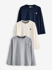 Paul Smith Junior Boys Signature Long Sleeve 100% Cotton T-Shirts 3 Pack - Image 1 of 6