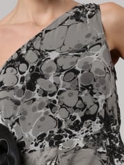 Religion Grey One Shoulder Maxi Dress With Full Floaty Skirt - Image 6 of 6