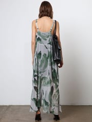 Religion Green Maxi Slip Dress With Adjustable Straps in Botanic Print - Image 3 of 6