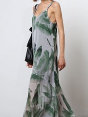 Religion Green Maxi Slip Dress With Adjustable Straps in Botanic Print - Image 6 of 6